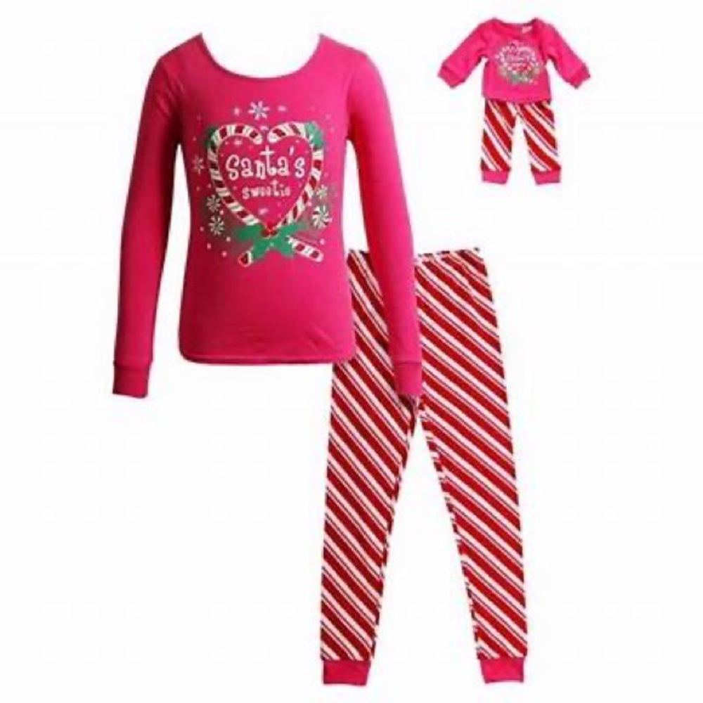 NWT/ In package Dollie & Me Christmas PJ Pant Set Size 6